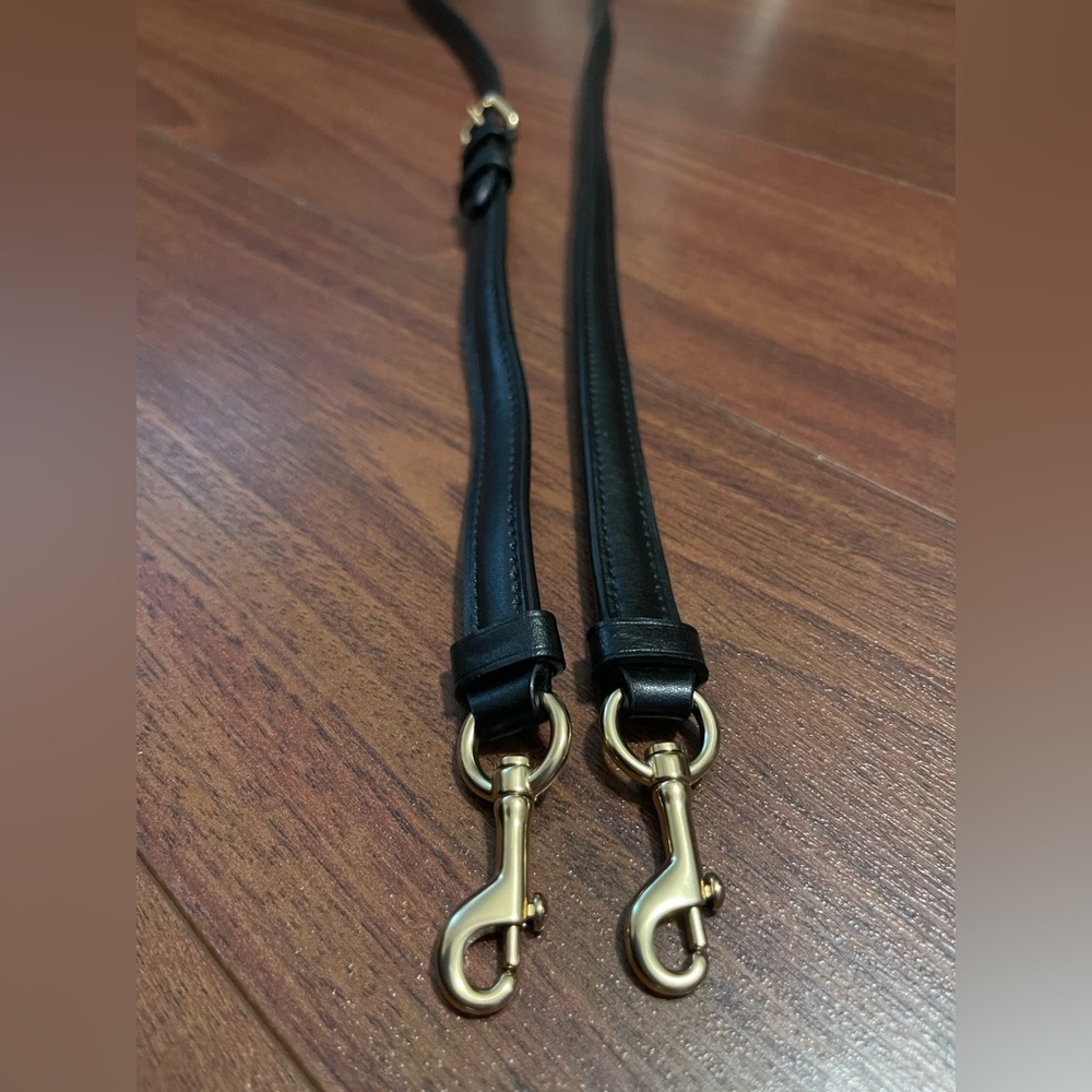 Coach Black Leather Strap with Gold Hardware